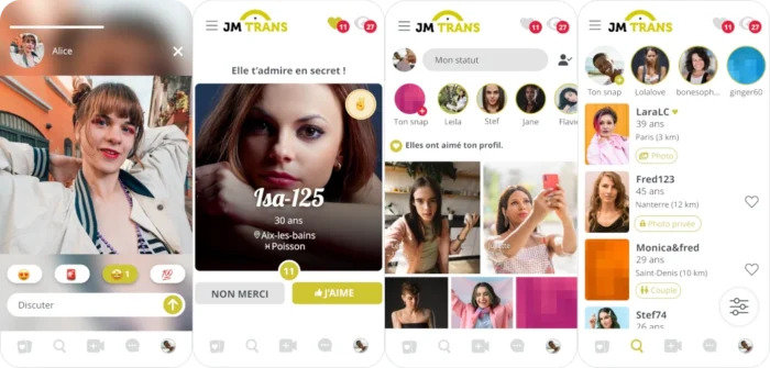 Rencontrez des trans et trav sur JM Trans, un site inclusif pour des relations coquines ou sentimentales, au-delà des normes de Tinder.